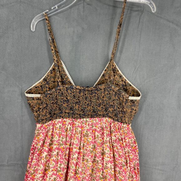 Jackpot Midi Dress Womens Medium Floral Multicolored Spaghetti Strap 100% Coton - Picture 7 of 11